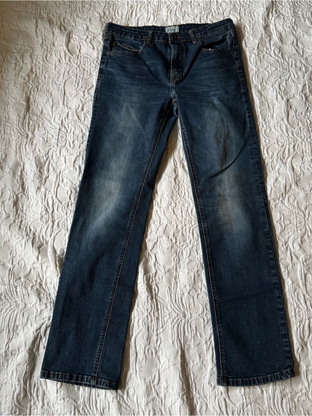Hudson Jeans Boy's Washed Dark Blue Straight Jeans